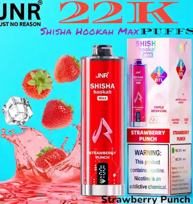 JNR Shisha Hookah Max 22K Puffs Vape jetable triple mesh 22 000 bouffées